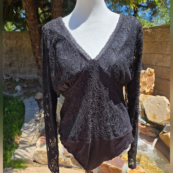 NWT Xhilaration Black Lace Bodysuit - Picture 1 of 4